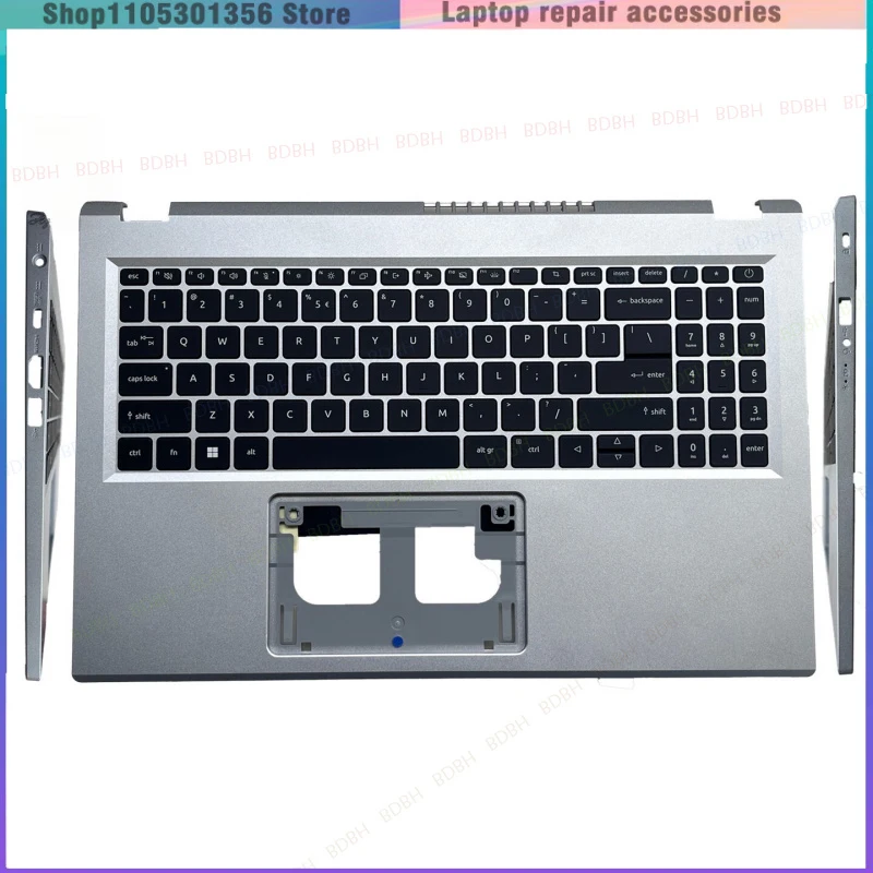 New For Acer Aspire A515-58M Upper Case Palmrest Cover W/ Backlit Keyboard Silve