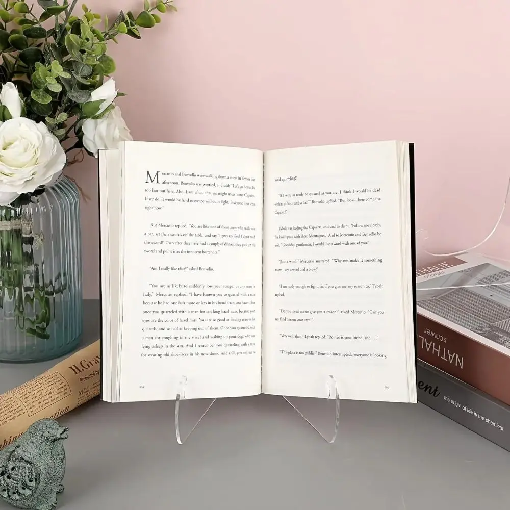 Easel Stand Acrylic Flat Plate Stand Clear 60-Degree Angle Display Easel Stand Multipurpose Durable Book Stand Book