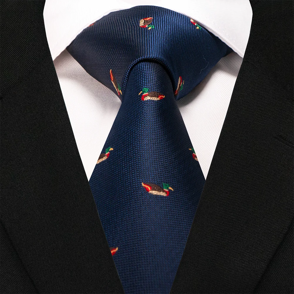 EASTEPIC 8 cm rot-blaue Jacquard-Krawatten für Herren, Herren-Krawatte, hochwertiges Accessoire, Geschäftsgeschenk, Fuchs, Drache, Flamingo, Schnecke, Ente, Tier – Detail 29
