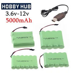 3.6V/4.8V/6V/7.2V/8.4V/9.6V/12v 5000mah NI-MH AA 3000mah Rechargeable Battery Pack For Remote Control Toys Electric Car SM Plug
