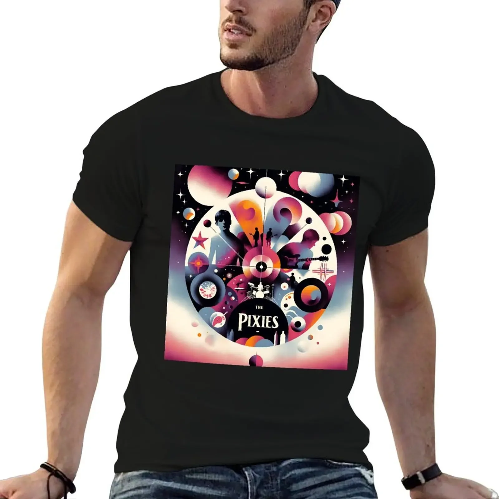 The Pixies - Watercolour Style Poster Design T-Shirt vintage anime shirt hippie clothes custom t shirt Men's t-shirt