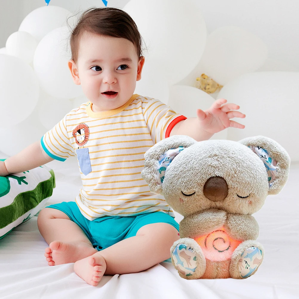

30cm Plush Animal Sleep Companion with Breathing Movement Stuffed Soothing Koala Toy Koala Music Appease Toys for Kids Babies