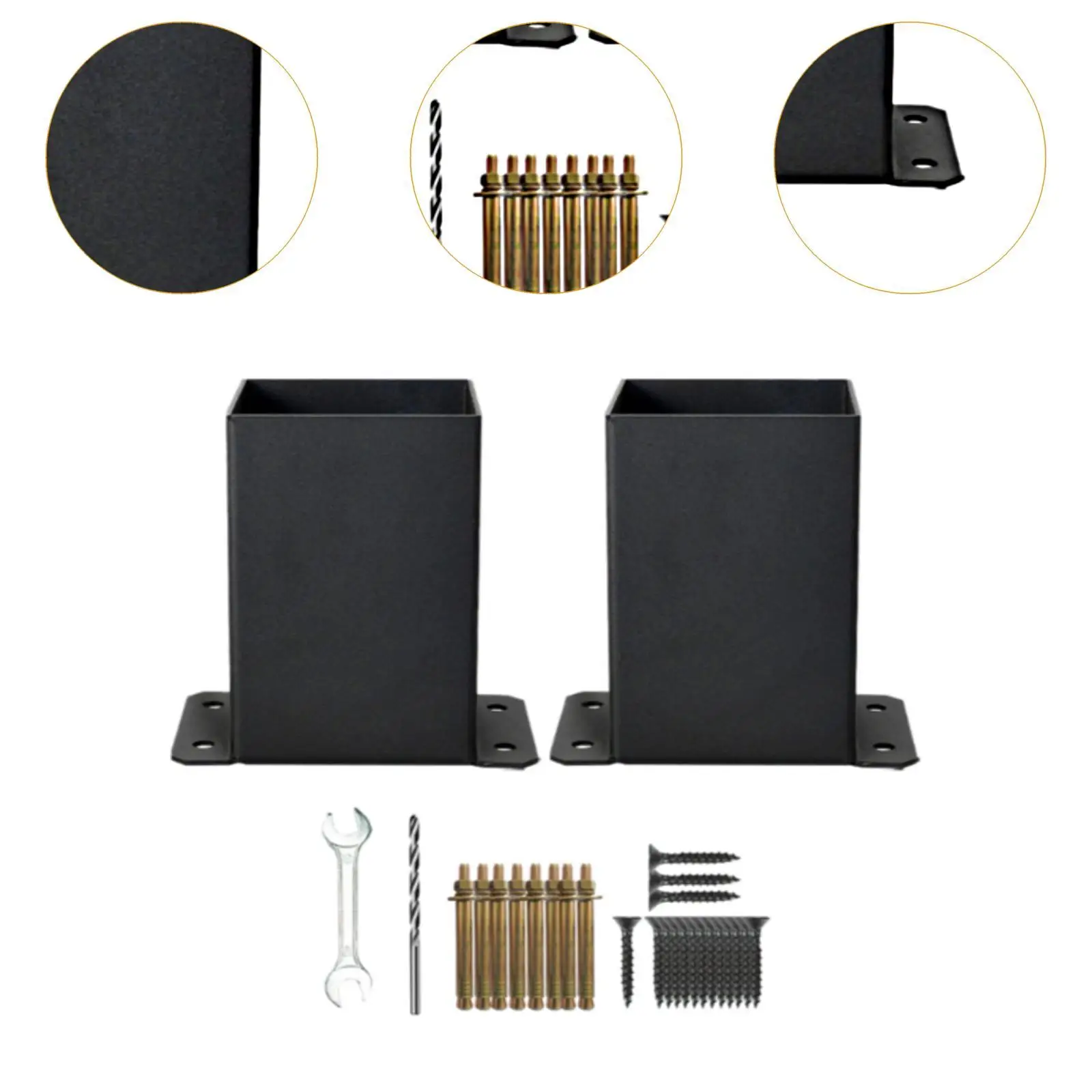 Kit de suporte de poste de base de poste Suporte de metal acessório resistente com hardware para poste