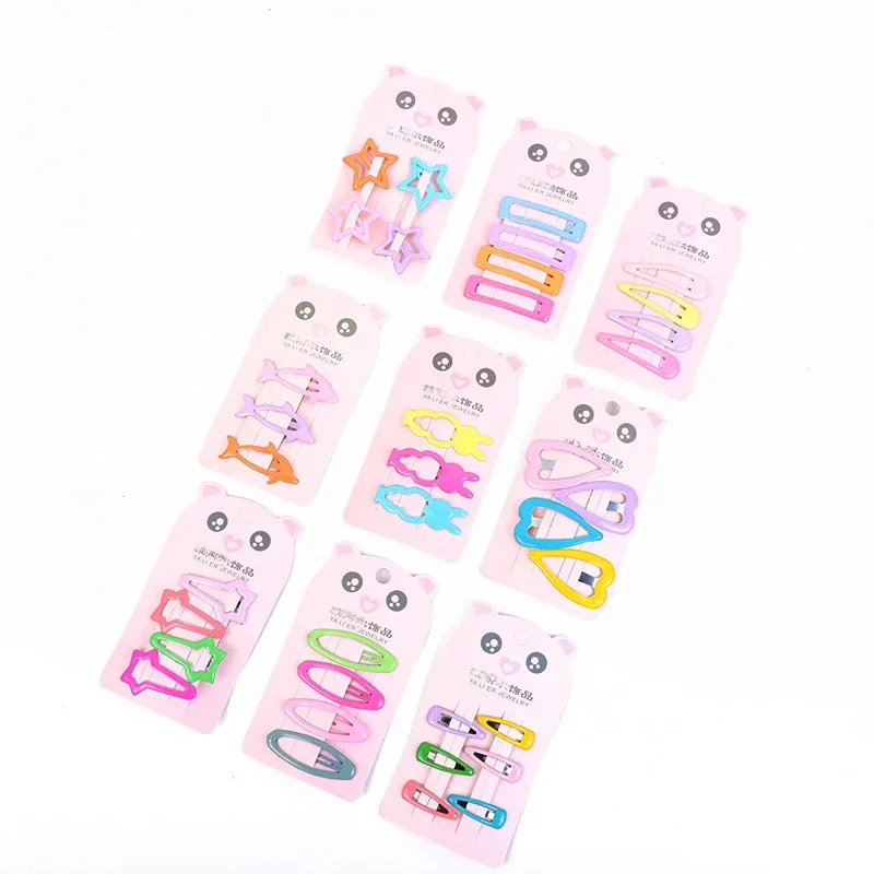 Cute Cartoon Snap Hair Clips for Girls Clip Pins BB Hairpins Color Metal Barrettes for Baby Children  Girls Styling Accessories