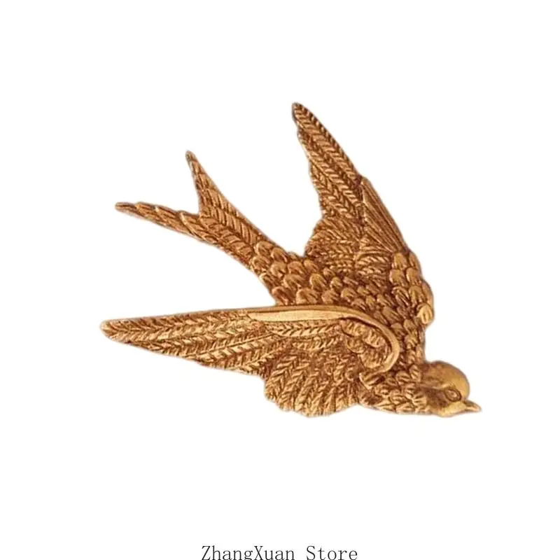 Gold 3D Resin Swallow Wall Hanging Sculpture for Bedroom and Entryway Styling 3XUF