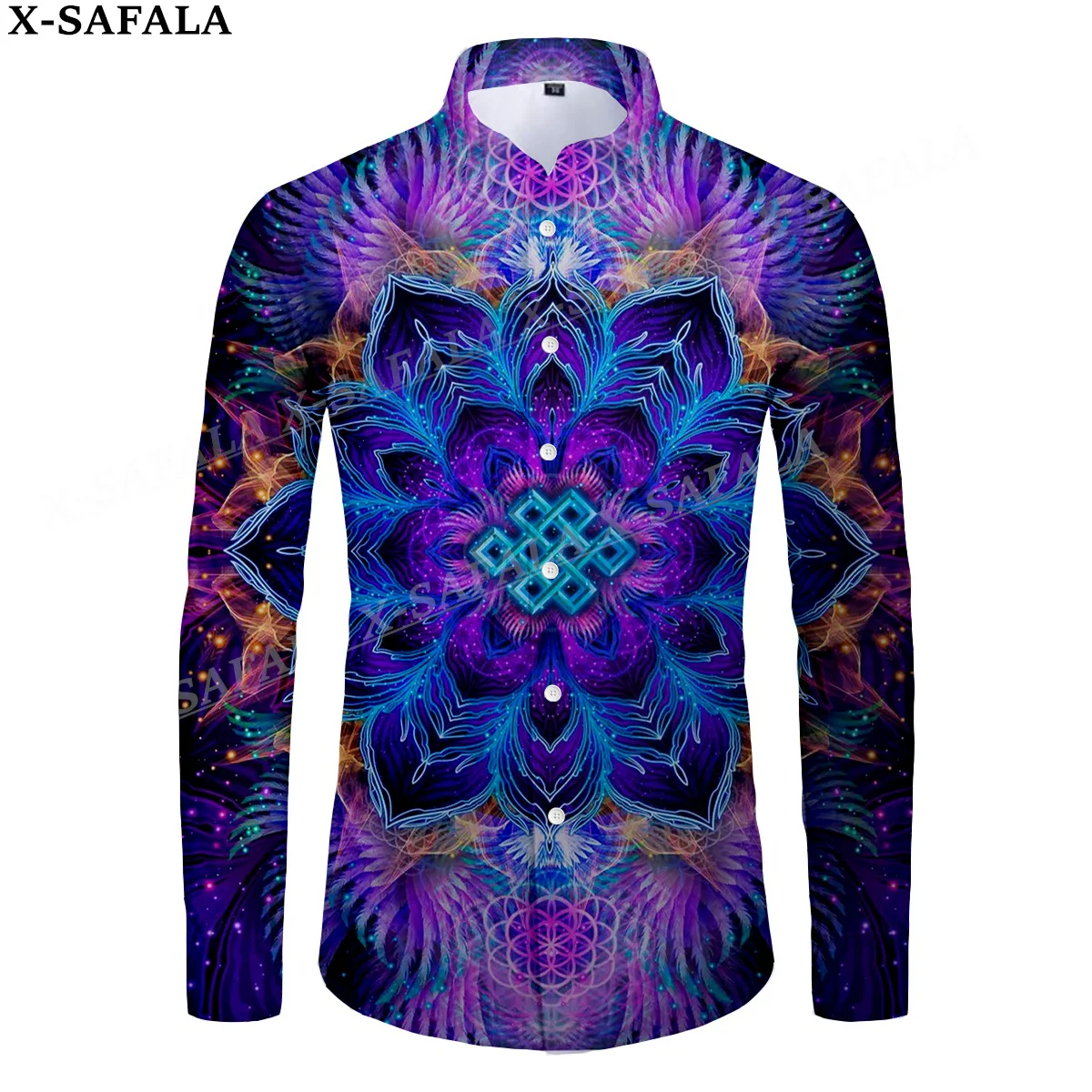 Hippie Psychedelic Colorful Trippy 3D Print Men's Luxury Shirt Turn-down Collar Buttoned Up Long Sleeve Tops Hip Hop Tee-8