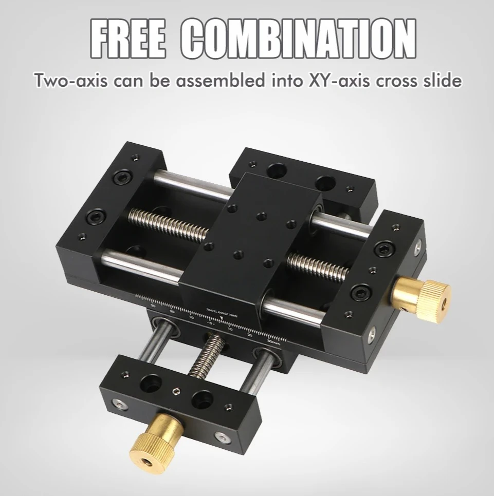 Precision Linear Sliding Table, Manual X-Axis Translation Stage for Micro-Positioning, CNC Milling and Laboratory Use