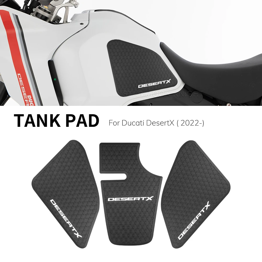 For Ducati Desert X DesertX 2022 2023- Motorcycle Side Fuel Tank Pads Protector Stickers Decal Gas Knee Grip Traction