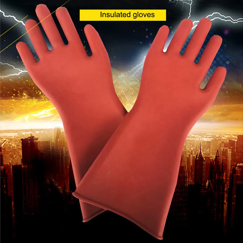 Guantes de goma de protección antielectricidad, guantes aislantes eléctricos profesionales de alto voltaje, guante de trabajo de seguridad para