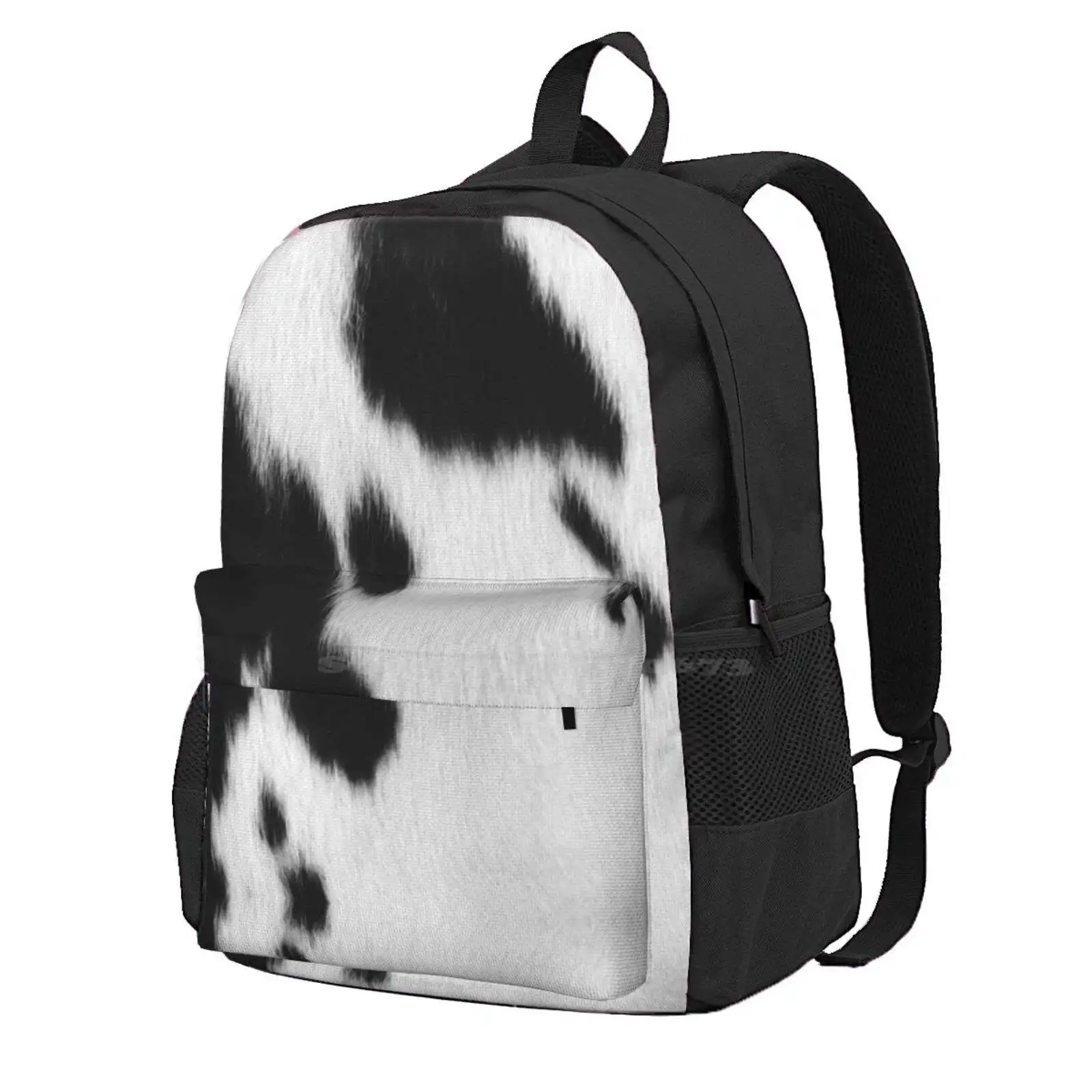 Black And White Cowhide, Hot Sale Schoolbag Backpack Fashion Bags Cowhide Black And White Leather Pattern Decorative Natural