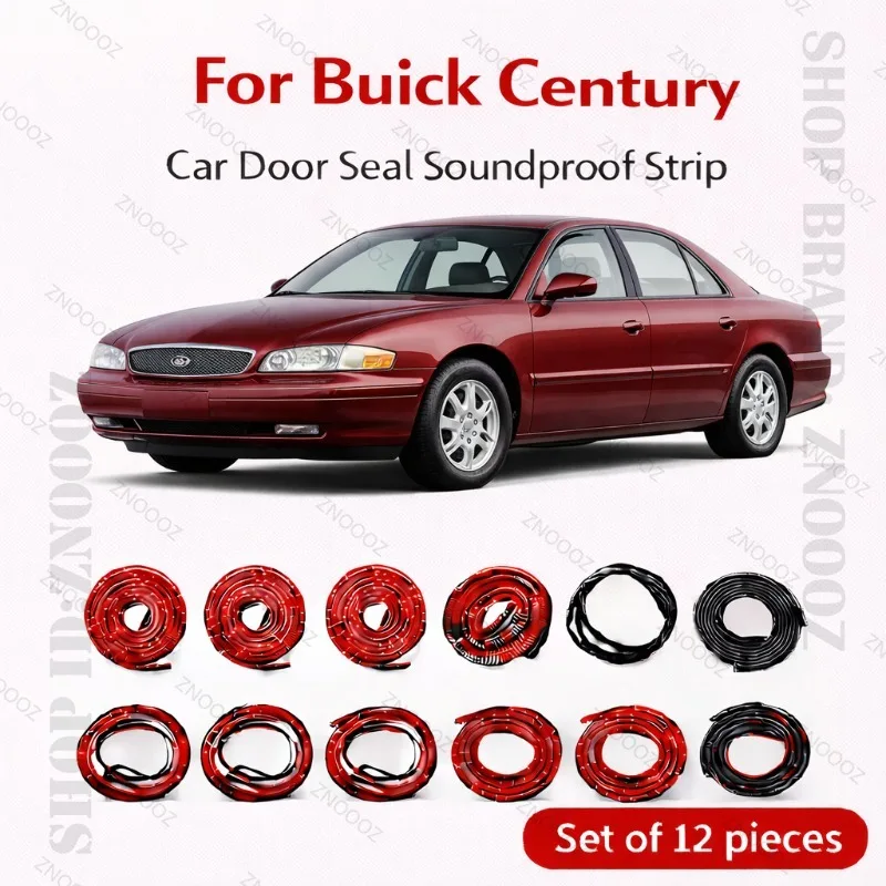 

For Buick Century Car Door Seal Strip Rubber Double Layer Soundproof Dustproof Waterproof Door Weatherstrip 12PCS Set