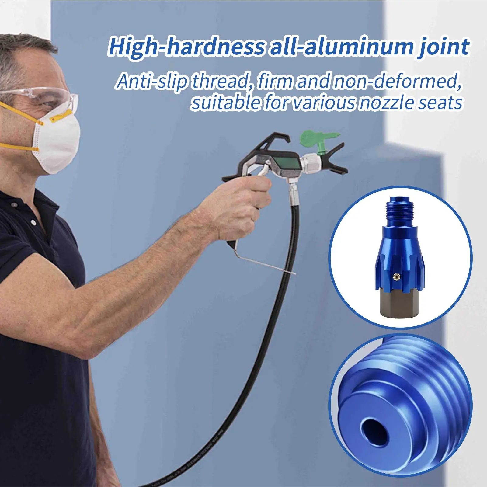 

Airless Sprayer Swivel Joint Swivel Joint Connector 360 Degree Rotation Replacement Part For House Furniture Ceilings Industrial