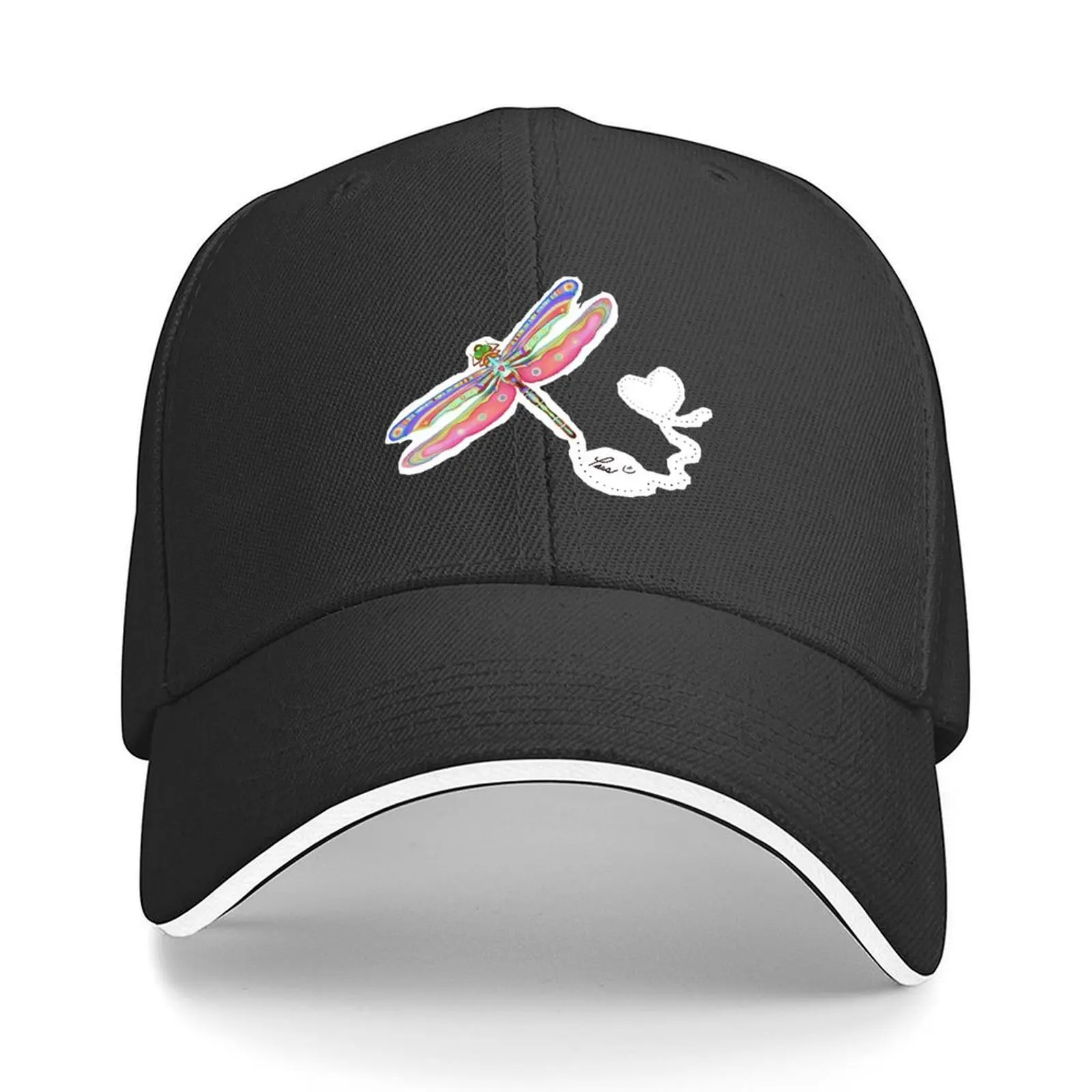 

Colorful illustration Dragonfly maid by Pascale Breton Baseball Cap fashionable Streetwear black Men Hats Women's