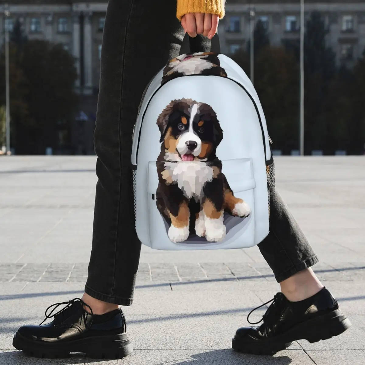 Van Gogh Style Painting Of Bernese Mountain Dog Backpack Hot Sale Daypack BookBag Shoulder Bags for Men Women Kids School Bag
