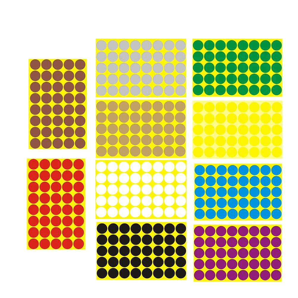10 قطعة تسميات مستديرة ملونة 25 مللي متر ملصقات بمادة لاصقة قابلة للإزالة للمدرسة مكتب المنزل استخدام نقطة ماركر القرطاسية مجلد التسمية