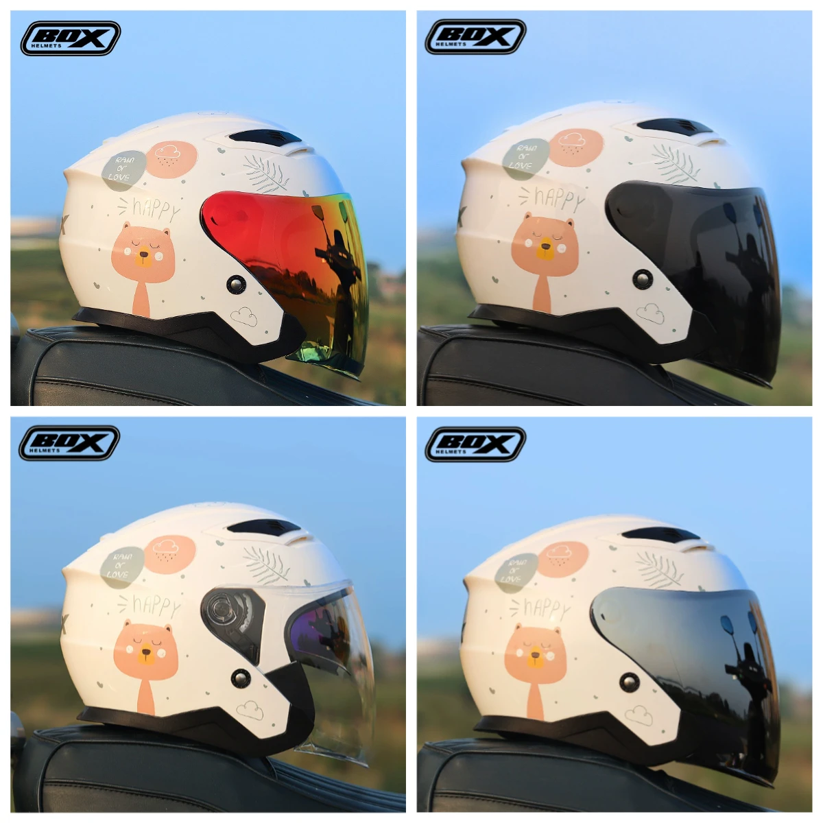 

BOX-106 Motorcycle Riding Helmet Visor Sun Protection Helmet Lens Accessories Available Day and Night