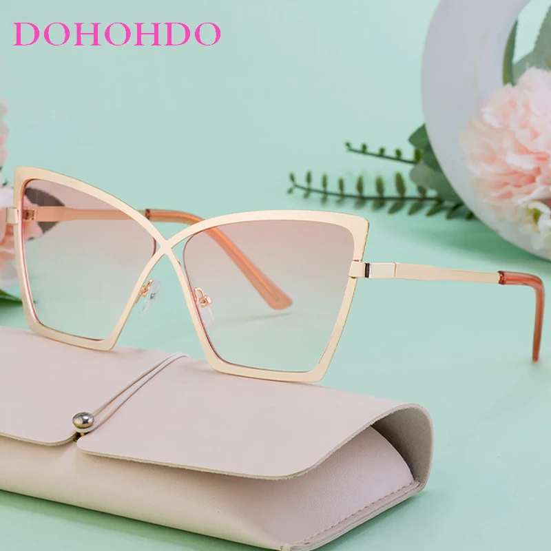 

Fashion Trendy Sexy Metal Frame Cat Eye Women Men Sunglasses Luxury Brand Designer Sunglasses Travel Driving Shades UV400 Очки