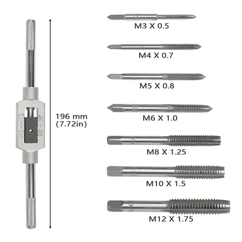 110 Piece Tap And Die Set Metric High Speed Steel Thread Tap And Die Set M3 M4 M5 M6 M7 M8 M10 M12 Tap And Die Set