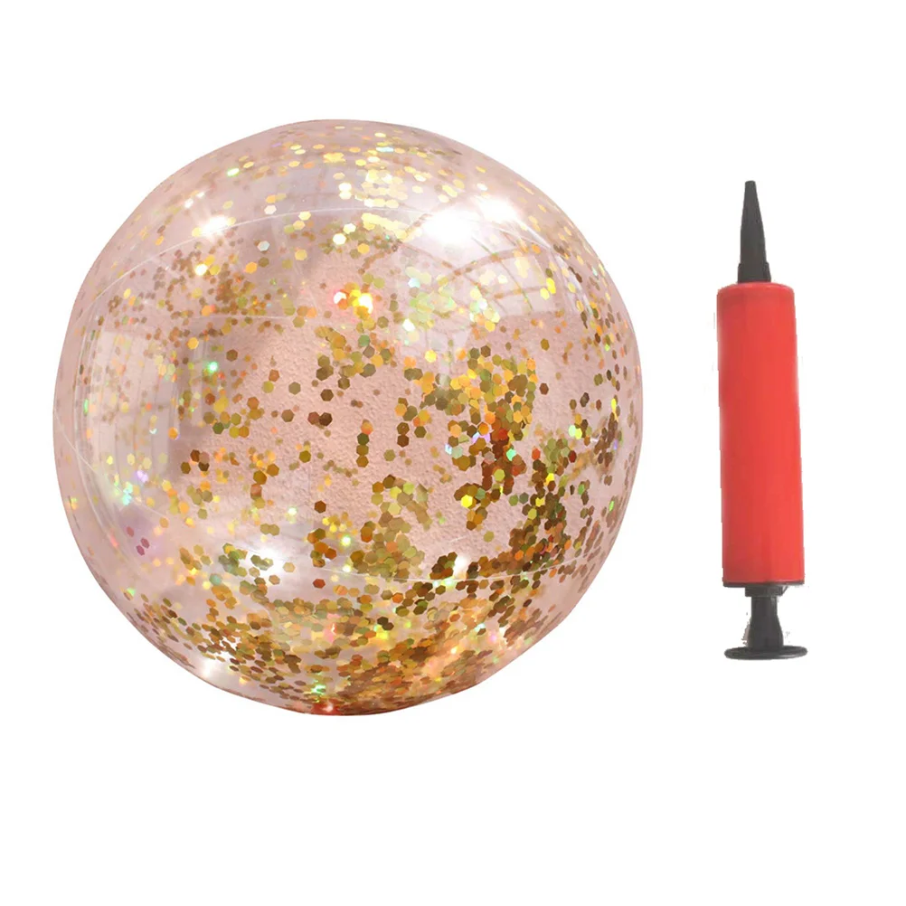 2 قطعة كرات الشاطئ الترتر القابلة للنفخ كرة PVC شفافة مستديرة سهلة النفخ للأطفال لعب الكرة لحمام السباحة الشاطئ حفلة عيد ميلاد النشاط