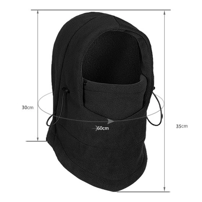 Outdoor Thermal Fleece Balaclava Mask Full Face Winter Warm Caps Men Cycling Hats Waterproof Face Cover Neck Warmer Scarves