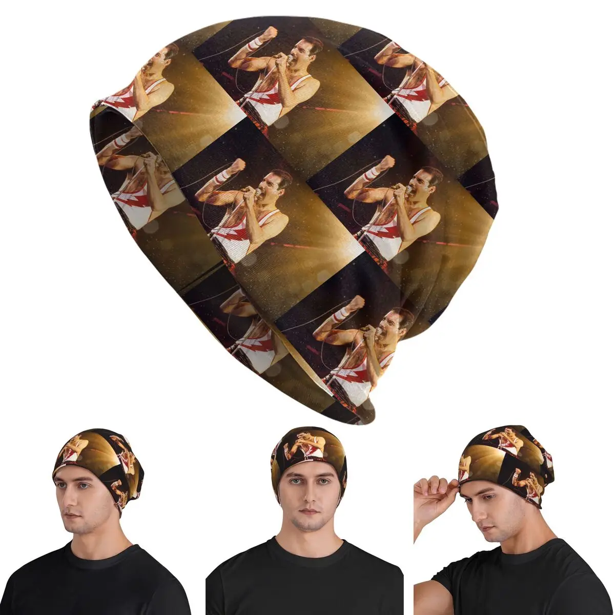 

Шапки-бини Queen Freddie Mercury Skullies, теплая осенне-зимняя уличная шапка, вязаные шапки с капюшоном для взрослых унисекс