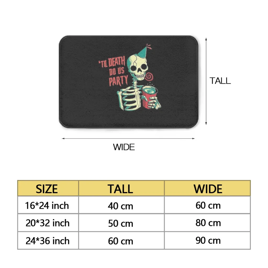 'Til Death Do Us Party A Bath Mat Set Modern Art Textured Pattern Home Carpet Bathroom Decor Floor Rugs Toilet