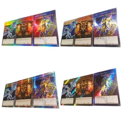 3Pcs/Set Yu Gi Oh Cards Blue-Eyes White Dragon Black Luster Soldier Anime Game Collection Color Flash Card DIY Off Screen Series