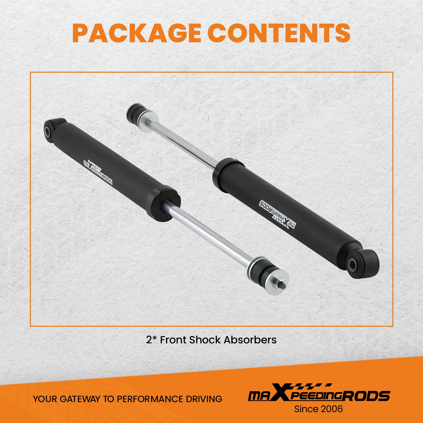 Front Shock Absorbers For Jeep Wrangler JK (2 Door) 4WD 2007-2018 Fit 0.5-2.5in