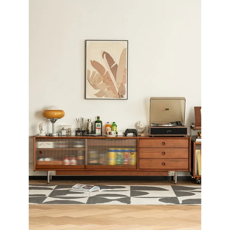

Nordic solid wood TV cabinet, floor-to-ceiling storage locker in household living room