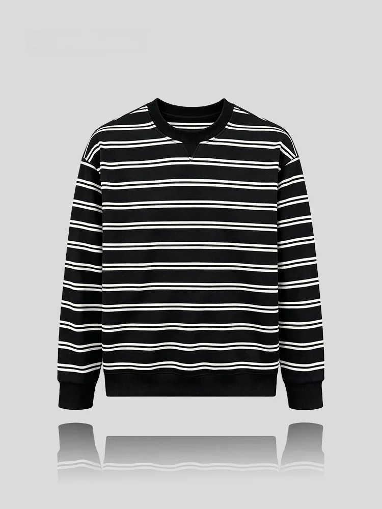 IT  Striped Sweatshirt Men's Spring Autumn 2026 New Loose Long Sleeve Fashion Casual round Neck UV Protection Clothing