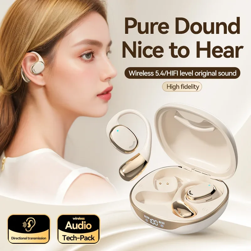 Bone Conduction Wireless Earphones Open Hanging Ear Bluetooth Earbuds HIFI High Sound Quality Long Life Electroplated Headphones