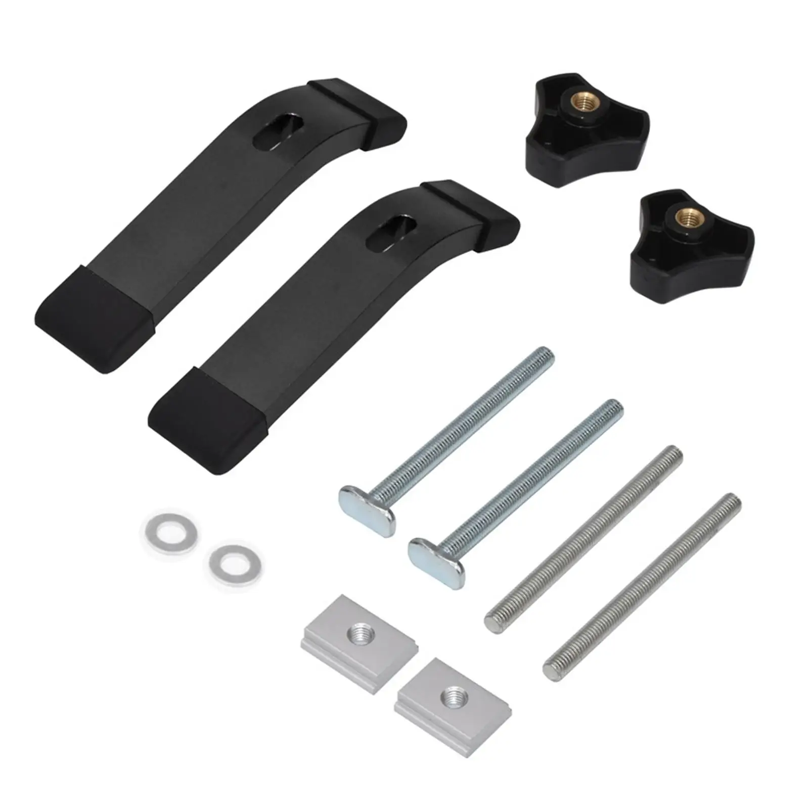 T Tracks Hold Down Clamp Aluminum Alloy Adjustable Work Holding Rustproof Press Plate Clamp with Bolt and Silder for Panels