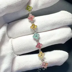 HEYYA STONE Natural Tourmaline Bracelet Energy Healing Fine Jewelry Stone Gemstone Classic Style Cure Yoga Relief
