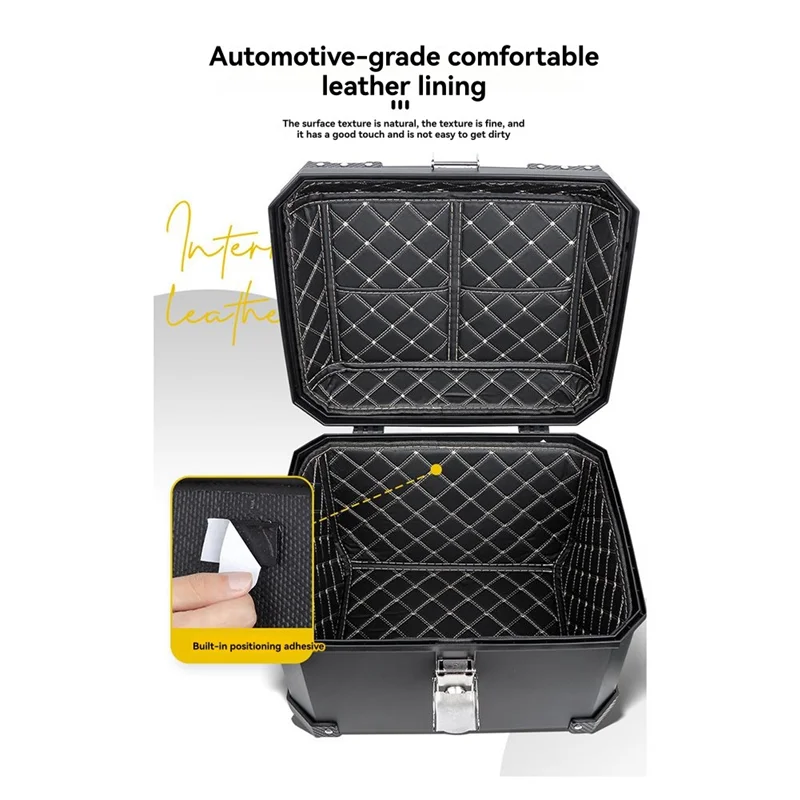 ABS عالي السعة مقاوم للماء للدراجات النارية صندوق علوي صندوق تخزين خلفي عالمي للدراجات النارية #3