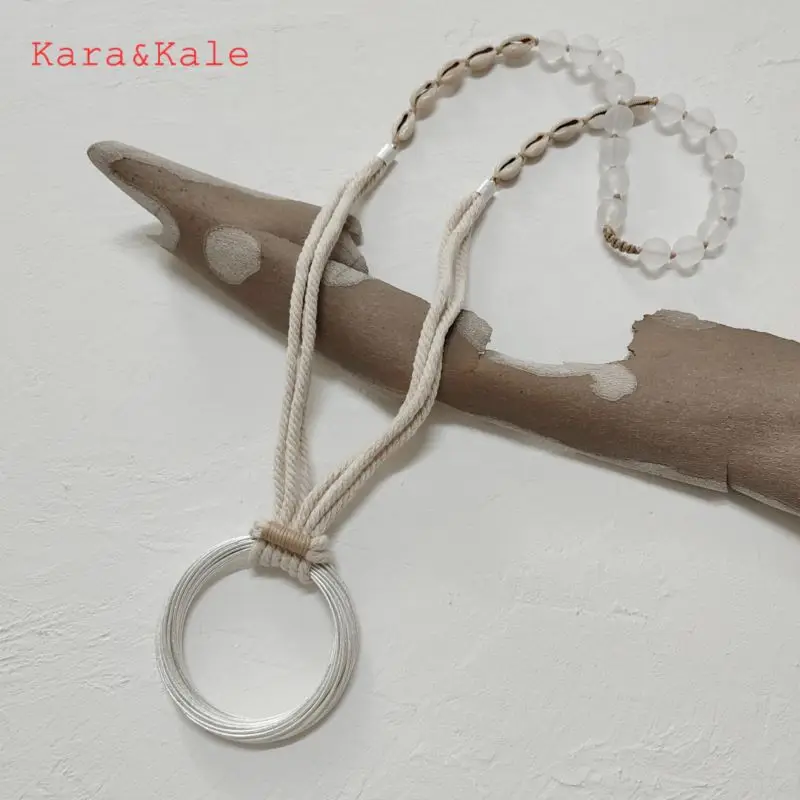 Kara&Kale Fashion Pendant Silver Color Metal  Shell Necklace Handmade Jewelry Ethnic Necklace Boho Women Jewelry Exaggerated