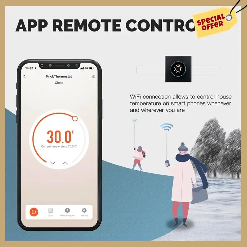 واي فاي المنزل الذكي التدفئة مقبض أداة تحكم في درجة الحرارة بالترموستات صالح للمياه الغاز المرجل التدفئة الكهربائية GA حرارة المياه