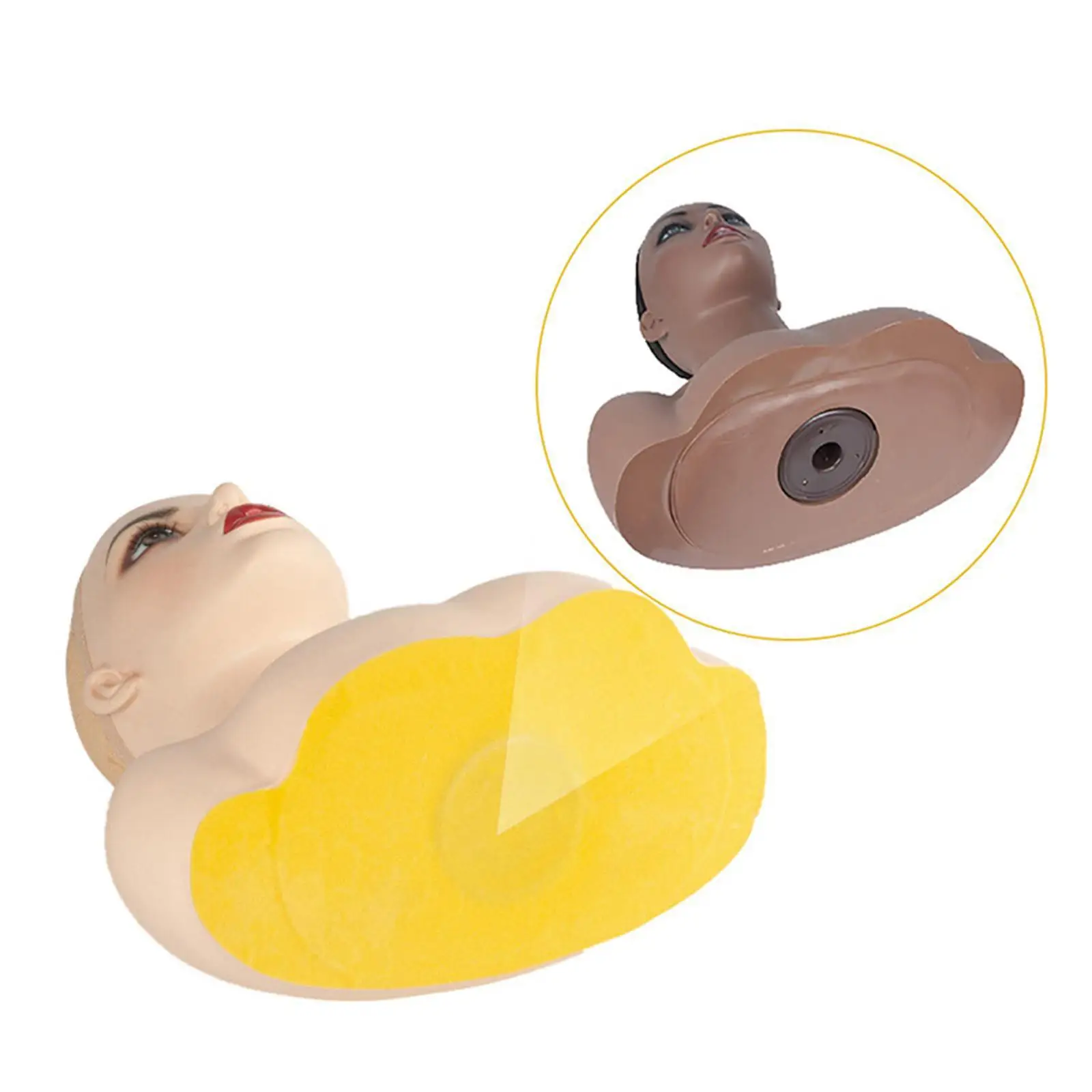 Realistic Female Mannequin Head Wig Display Model Wig Stand Multi-purpose Stable Mannequin PVC Head with Shoulder for Making