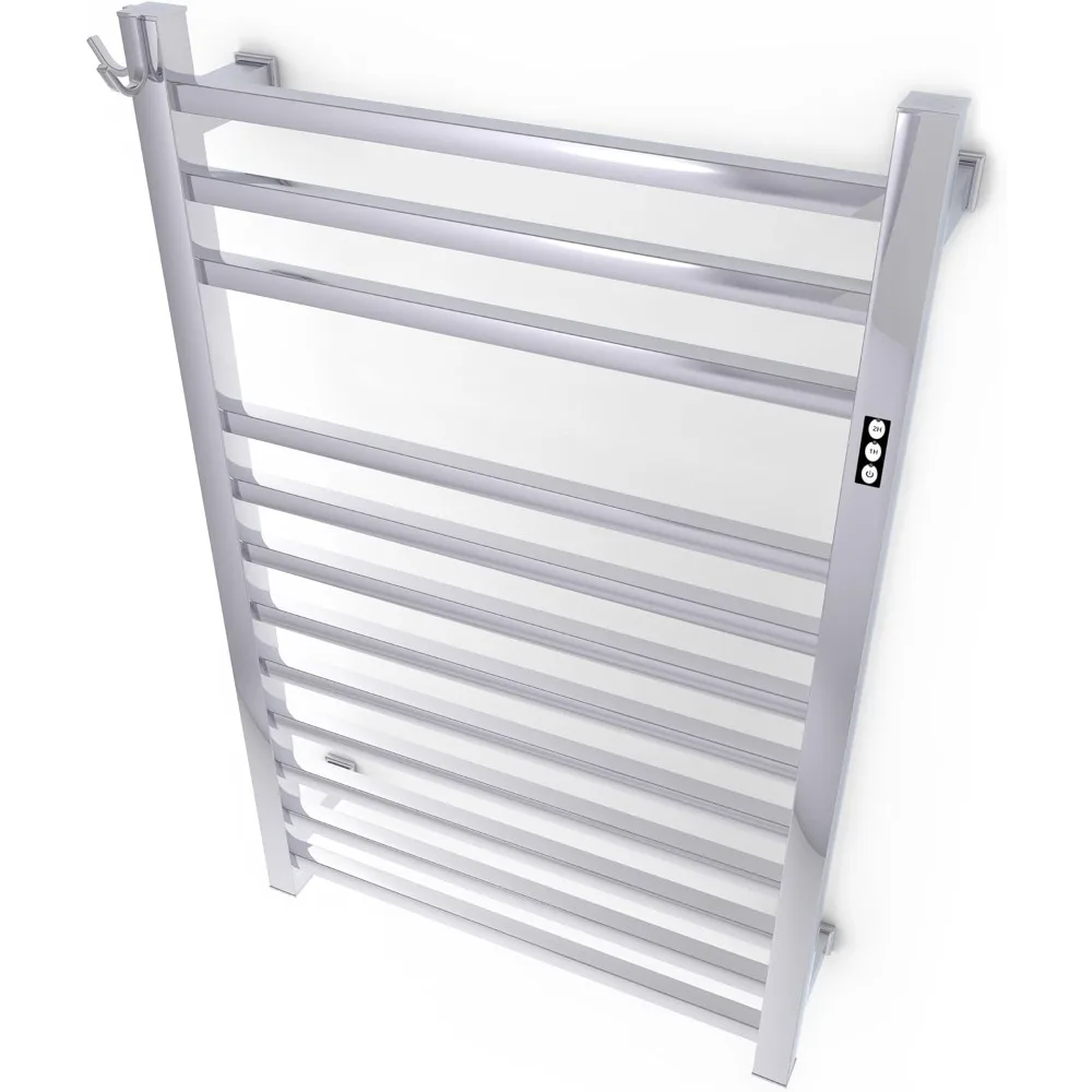 

Wall Mounted Electric Towel Warmer with Built-in Timer and Hardwired and Plug in Options (Polished)