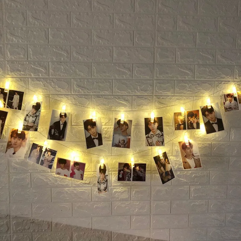 Led Foto Clip Houder String Lights Batterij Aangedreven Sprookjesachtige Verlichting Slinger Decor Voor Nieuwjaar Kerst Bruiloft Verjaardagsfeest