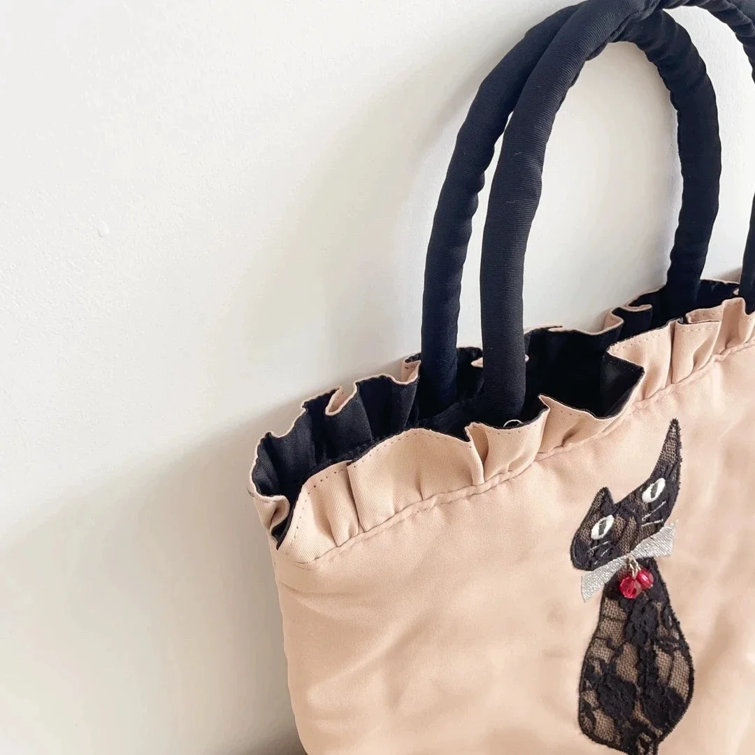 Cat Graphic Envrionment Fabric Cotton Bag Light Weight Cute Harajuku High Quality