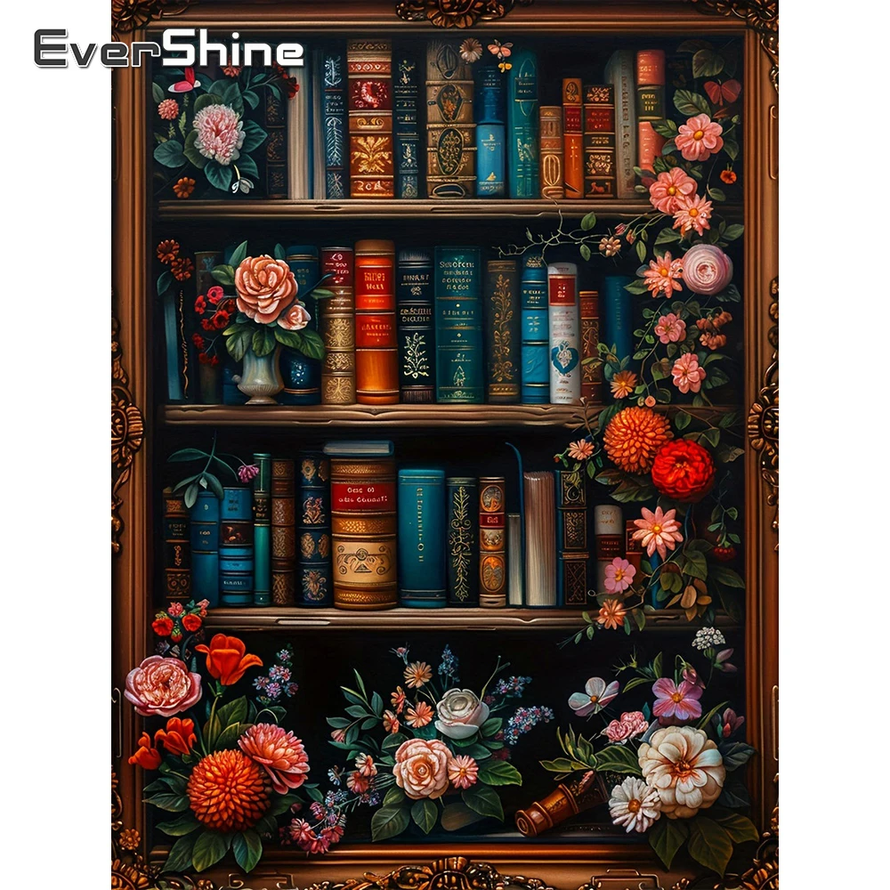 EverShine 5D-Diamantgemälde, Landschaft, quadratisch, Mosaik, Buchbild mit Strass-Stickerei, Blumen, Heimdekoration