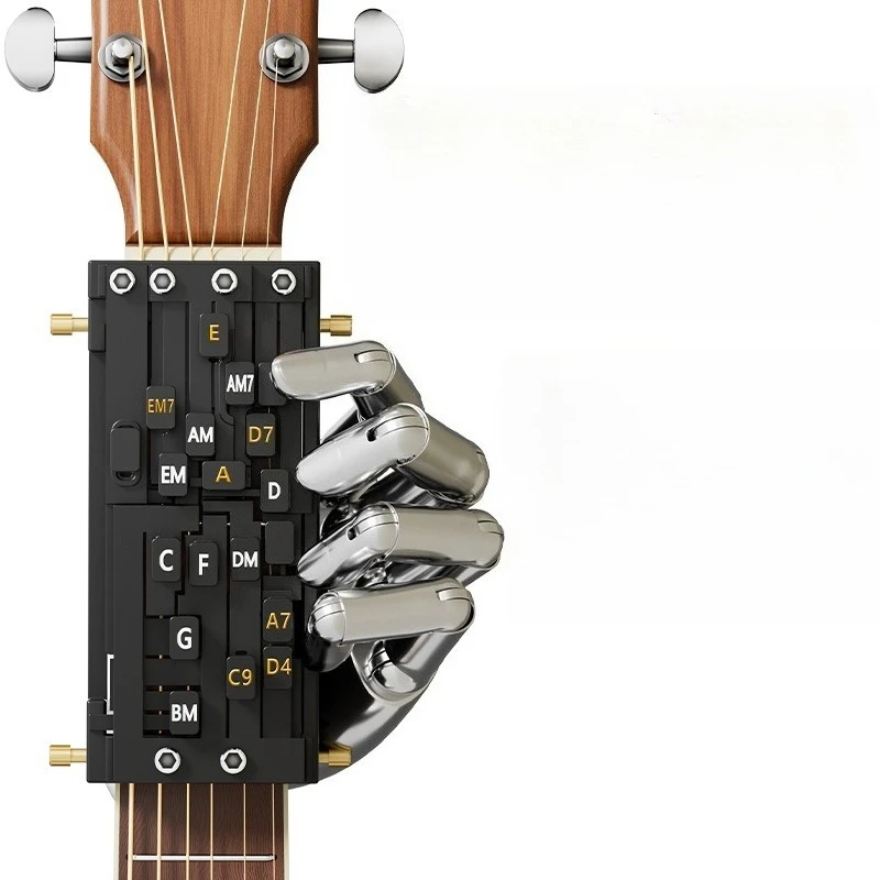Guitar Chord Assistant Tool Beginner One-touch Chord Helper Portable Automatic Chord Training Accessory for Folk Guitar Practice