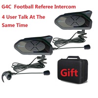 1-4Users Football Referee Intercom Headset G4C 1500m Full Duplex Bluetooth Headphone Soccer Conference Interphone + Handbag Gift
