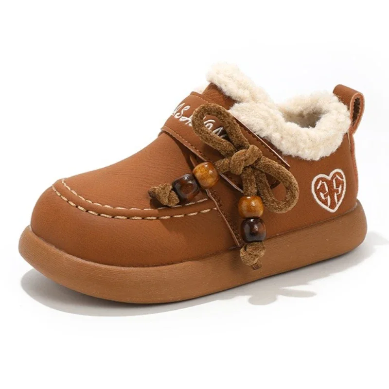 

Winter Kids Snow Boots Fleece Lined Warm Children Cotton Shoes Soft Sole Anti-slip Ankle Boots for Boys Girls Toddler