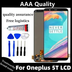 100% Tested LCD Super AMOLED For Oneplus 5T A5010 LCD Display Touch Screen Digitizer Glass Assembly For OnePlus 5T 1+ 5T Display