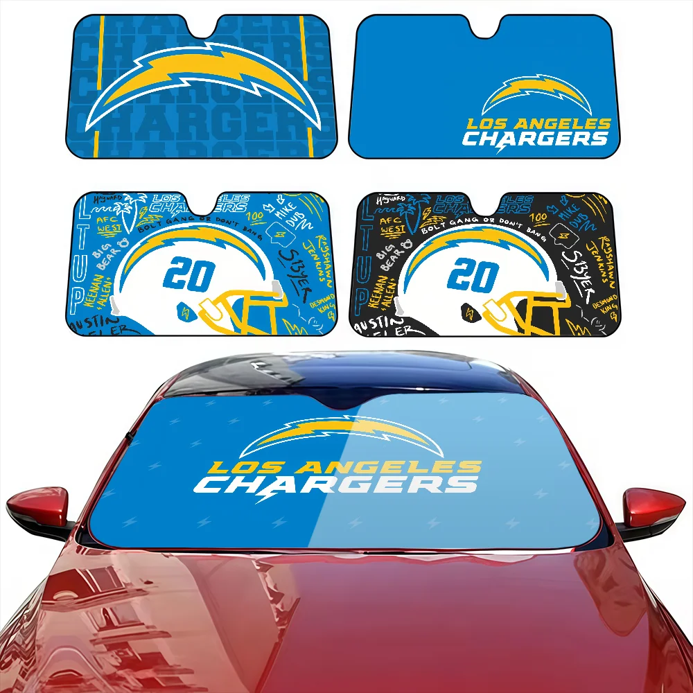 كرة القدم L-Los A-Angeles-C-Chargers حماية من الشمس الزجاج الأمامي ظلة غطاء الشمس الظل السيارات الشمس قناع سيارة يغطي