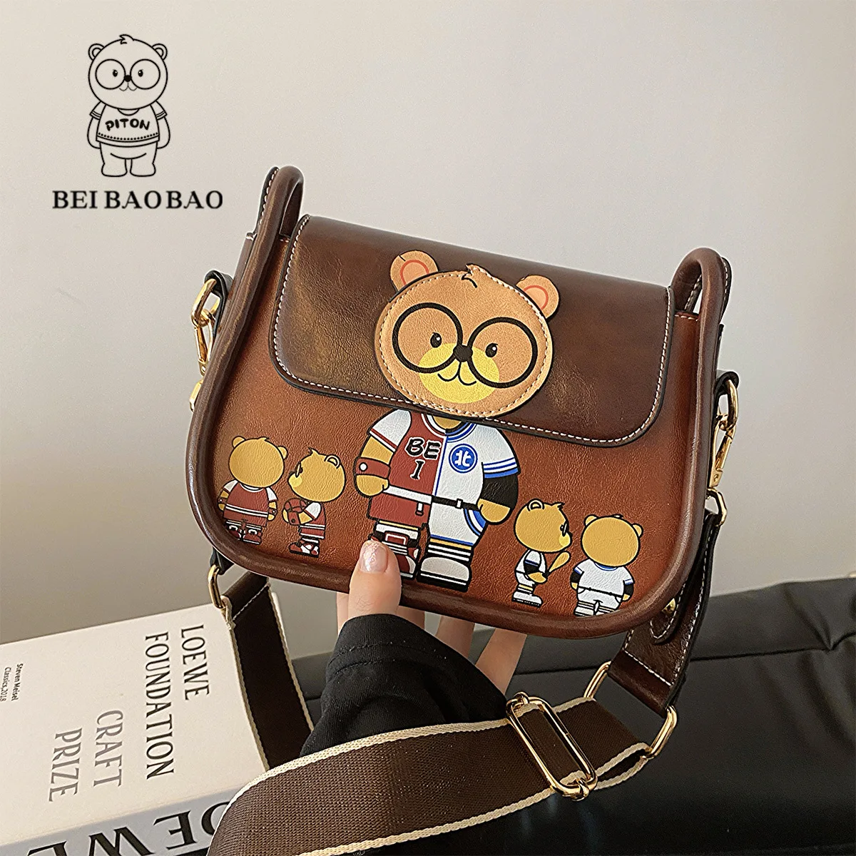 

Beibaobao 2024 New Single Shoulder Small Bag Women's Crossbody Saddle Bag Leisure Fashion Handbag Instagram Retro Bolso de mujer