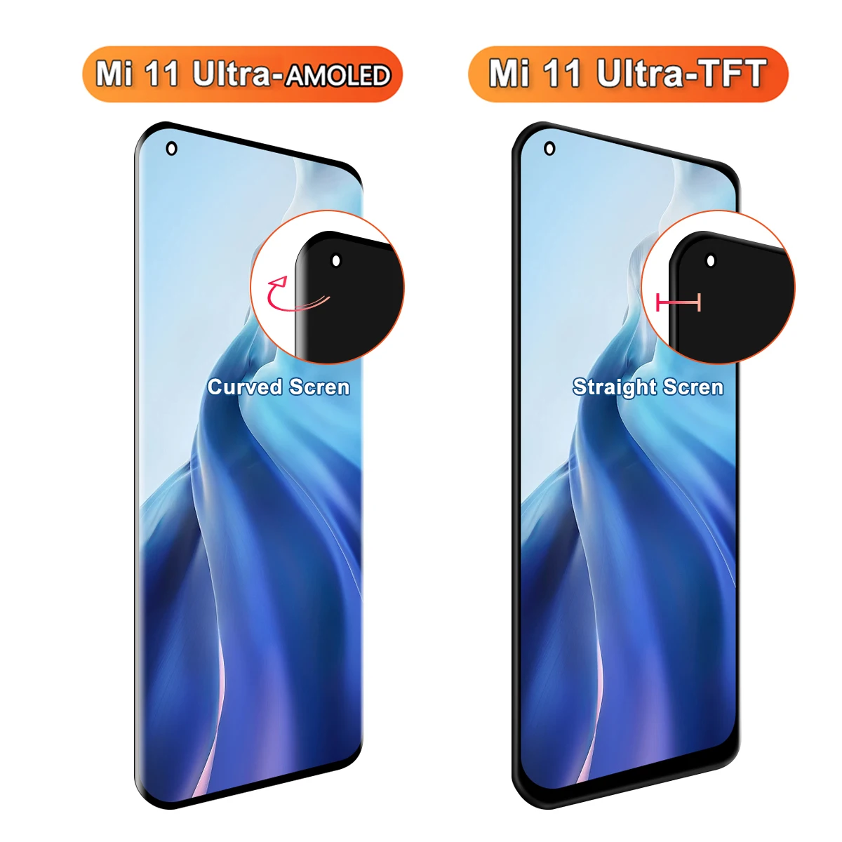 New 6.81'' AMOLED Display For Xiaomi Mi 11 Ultra M2102K1G LCD Display Touch Screen Digitizer For Xiaomi Mi 11 Ultra LCD Display