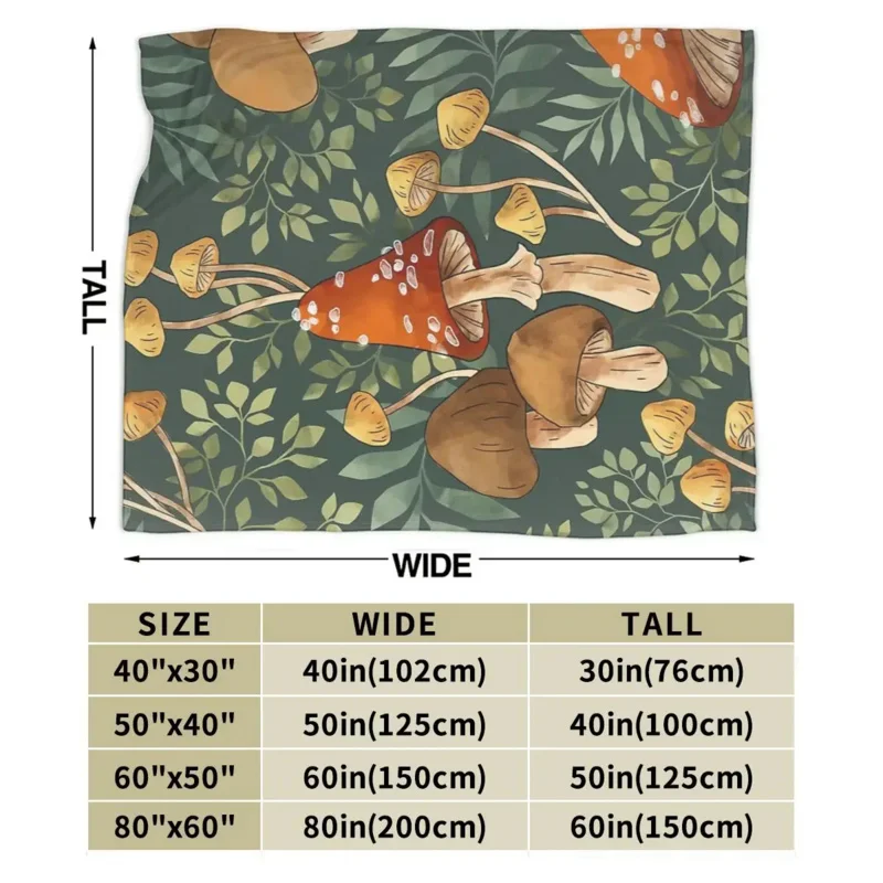 Woodland Mushroom Spray Blankets Soft Warm Flannel Throw Blanket Bedding for Bed Living room Picnic Travel Home Sofa