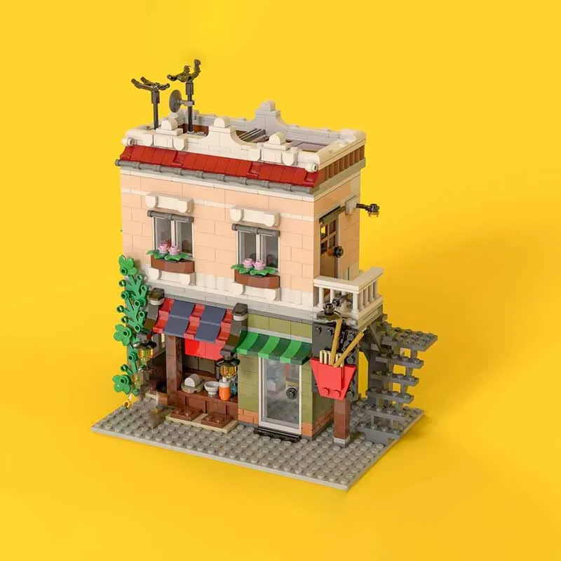 

813, город, уличная сцена, строительный центр, модель магазина лапши, сделай сам, сборка, строительный блок, игрушка, детский подарок на день рождения